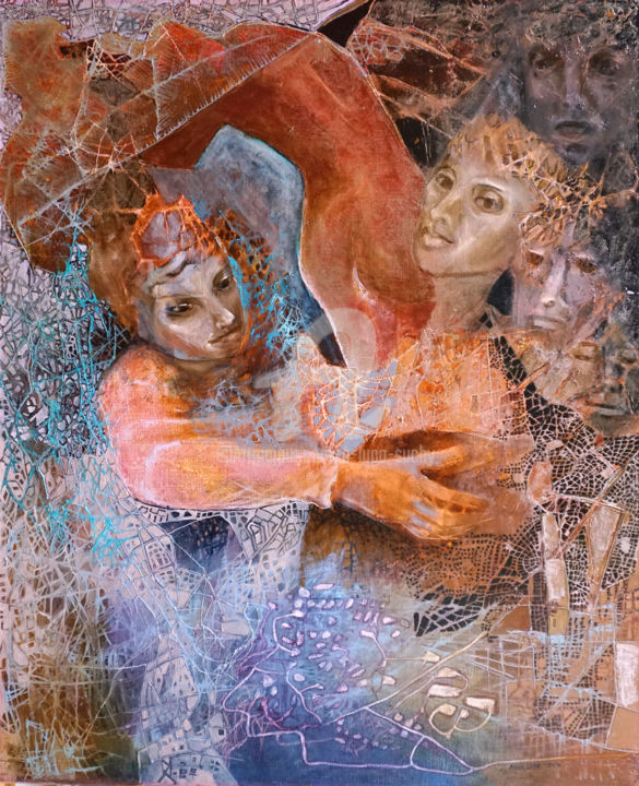 Malerei mit dem Titel "Rusałka" von Anna Lupa-Suchy, Original-Kunstwerk, Öl