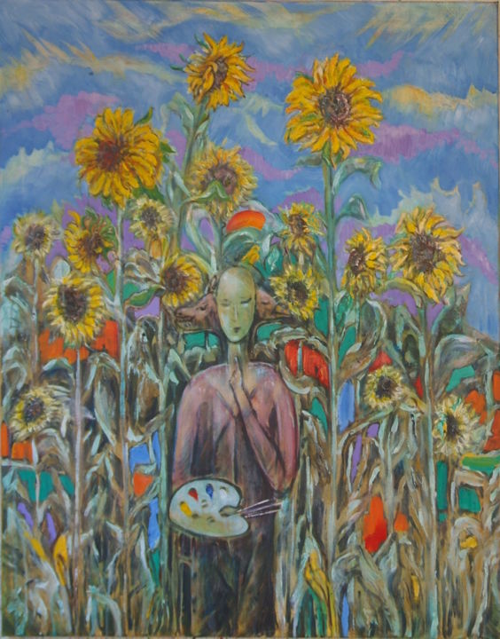 Sonnenblumen Malerei Van Gogh Stil Nachahmung Fototapete