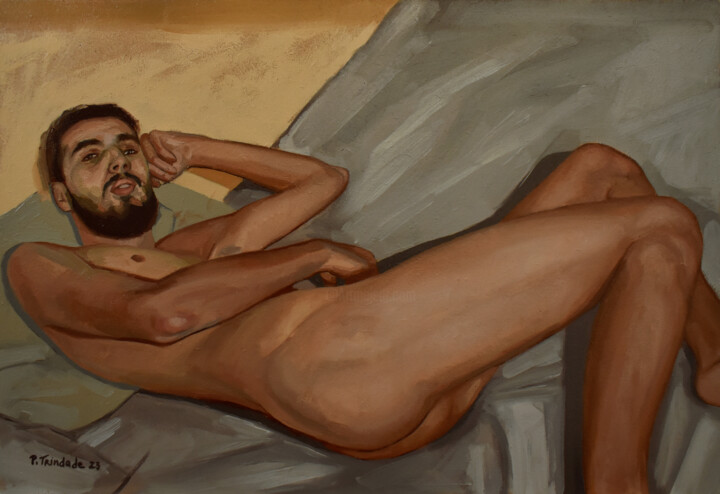 Painting titled "Matheus" by Patrícia Trindade, Original Artwork, Oil