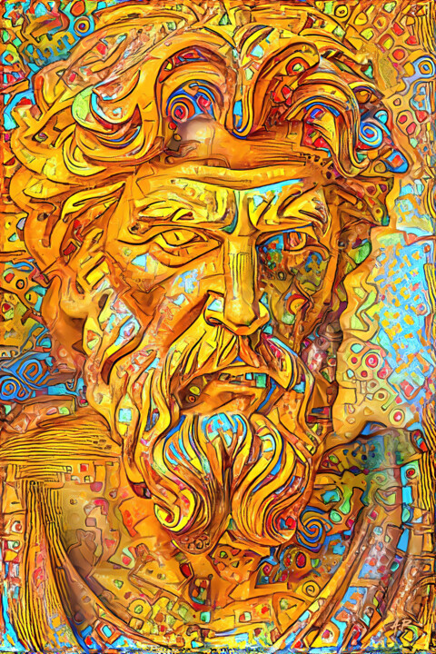 Artes digitais intitulada "Philosophe doré" por A.R.Pixo, Obras de arte originais, Trabalho Digital 2D