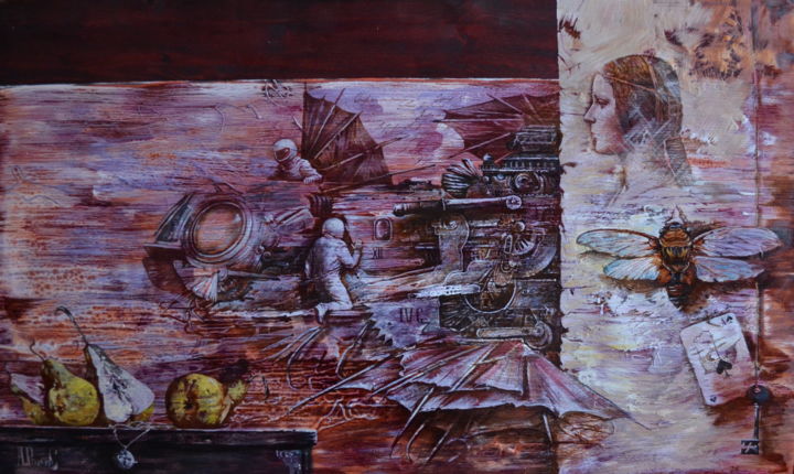 Pittura intitolato "Гравитация" da Andrey Romasyukov, Opera d'arte originale, Olio