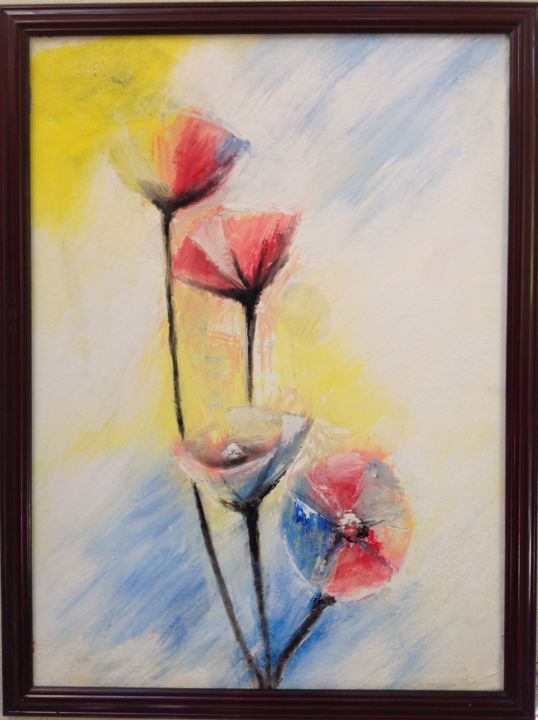 「The Rose of Life」というタイトルの絵画 Abdellatif Lakhloufiによって, オリジナルのアートワーク, アクリル