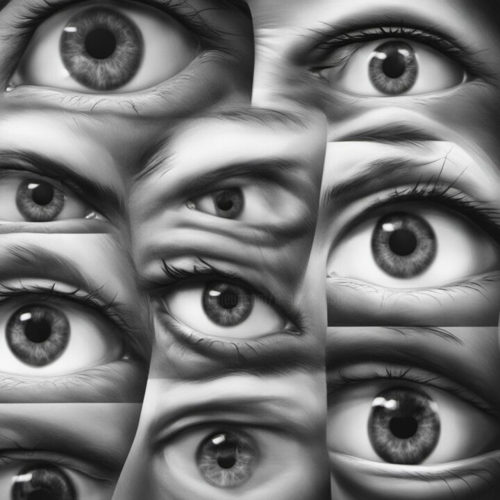 Arts numériques intitulée "眼球" par A Sds, Œuvre d'art originale, Image générée par l'IA