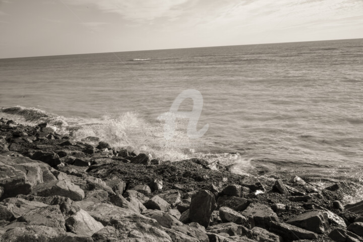 Photography titled "digue mer" by A.T Photographie, Original Artwork, Digital Photography