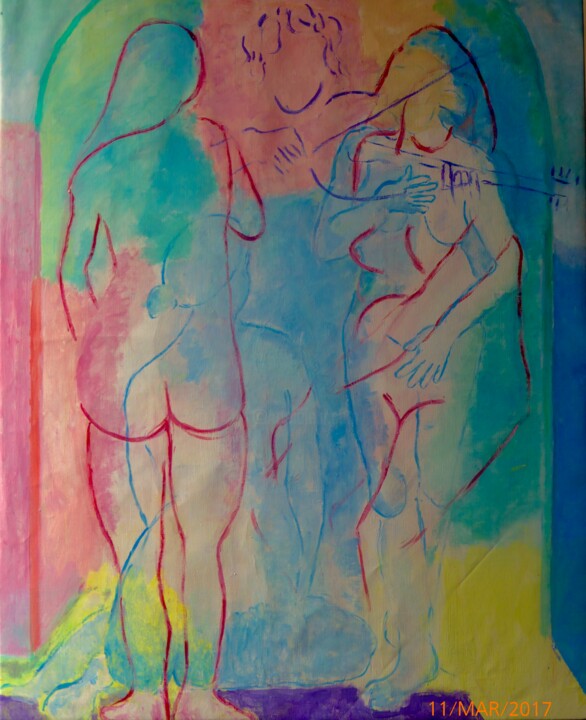 Pittura intitolato "Muses" da Alain Tardy-Joubert, Opera d'arte originale, Acrilico