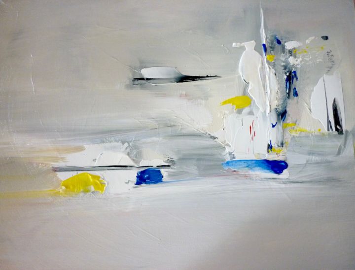 Painting titled "Bord de mer" by Alain Uro, Original Artwork, Acrylic
