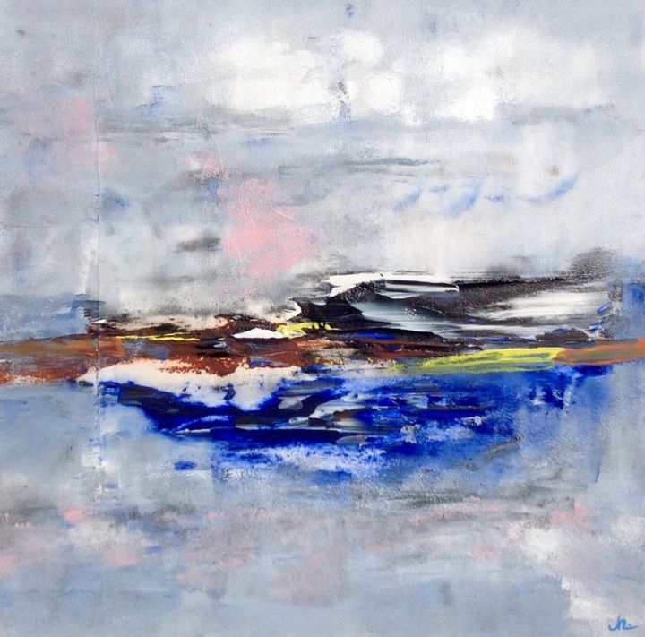 Painting titled "Vers d'autres rives…" by Alain Uro, Original Artwork, Acrylic