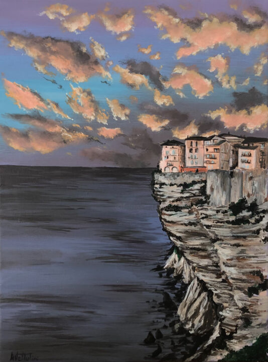 Peinture intitulée "Bonifacio" par Avellutini, Œuvre d'art originale, Acrylique