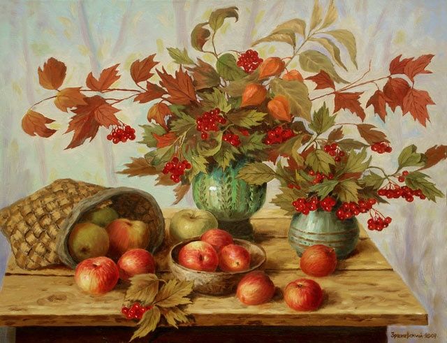 绘画 标题为“Gifts of an autumn…” 由Arkady Zrazhevsky, 原创艺术品, 油