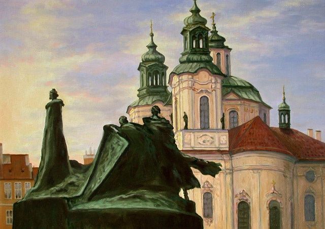 "Prague. A Yan Guses…" başlıklı Tablo Arkady Zrazhevsky tarafından, Orijinal sanat, Petrol
