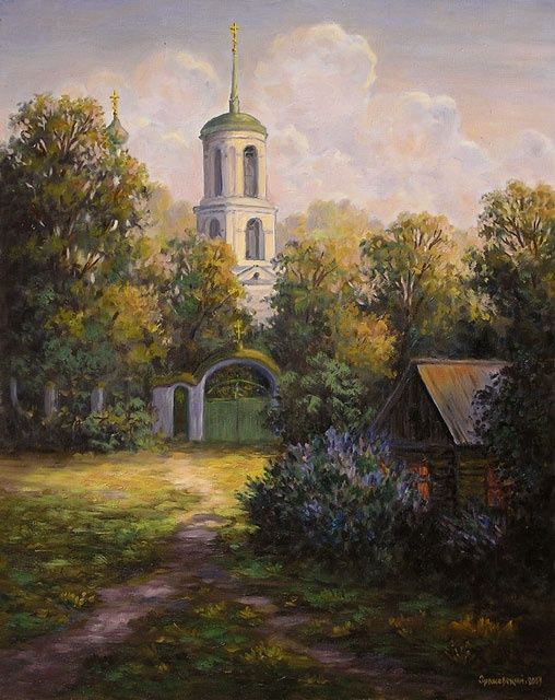 Painting titled "Viev on Dmitry Solu…" by Arkady Zrazhevsky, Original Artwork, Oil