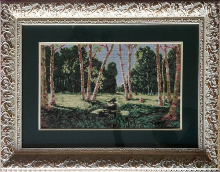 Arte têxtil intitulada "Russian birches" por Arslan Abdullaev, Obras de arte originais, Bordado