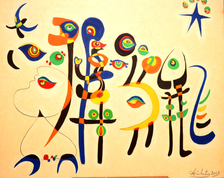 Peinture intitulée "15-hesitation-huile…" par Aachati, Œuvre d'art originale, Huile