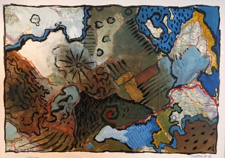 Peinture intitulée "Croatia #2" par Alain Godefroid, Œuvre d'art originale, Acrylique