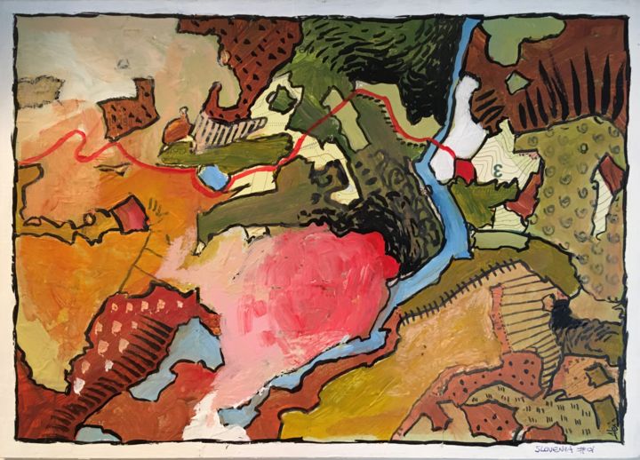 Peinture intitulée "Slovenia #1" par Alain Godefroid, Œuvre d'art originale, Acrylique