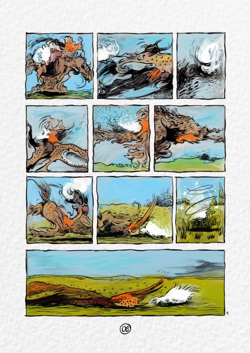 Digitale Kunst getiteld "Page 06" door Alain Godefroid, Origineel Kunstwerk, Digitaal Schilderwerk