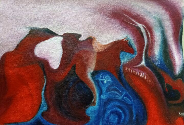 Painting titled "Fantasy Landscape IX" by Aakash Mali, Original Artwork, Oil