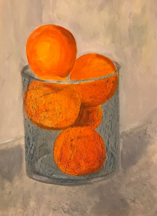 Painting titled "Oranges" by Aleksandra Savicka, Original Artwork, Oil