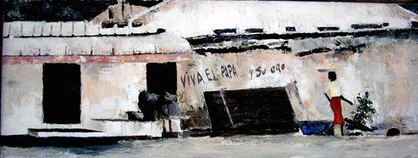 Painting titled "viva el papa y su .…" by Aliern, Original Artwork