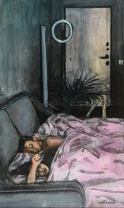 Pintura titulada "Morning after filmi…" por Elizaveta Povysheva (Aaltiorem), Obra de arte original, Acrílico