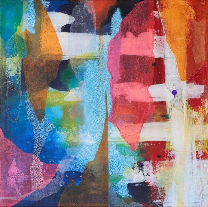 Painting titled "Nuvole a Colori I" by Antonella Bosio, Original Artwork, Acrylic