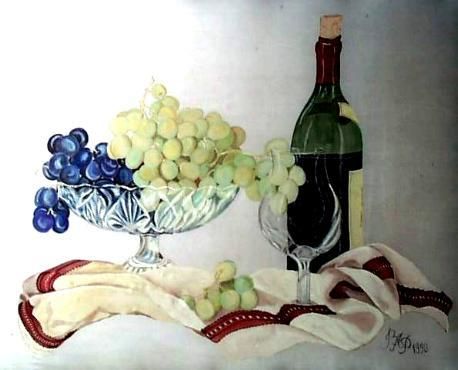 Painting titled "vin" by Aantz, Original Artwork