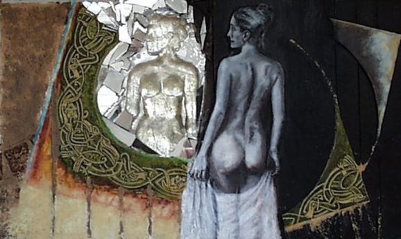 Collages titled "Le miroir celte" by Aantz, Original Artwork