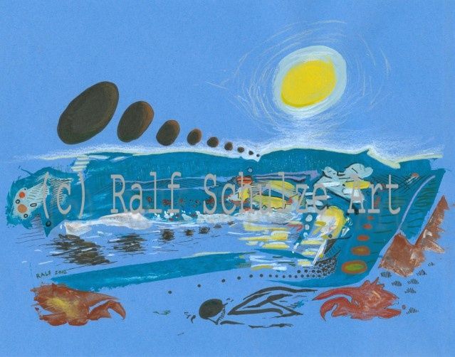 Peinture intitulée "Flood Scape" par Ralf Schulze, Œuvre d'art originale