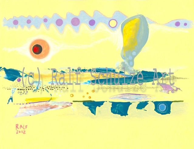 Peinture intitulée "I am Curious Yellow" par Ralf Schulze, Œuvre d'art originale