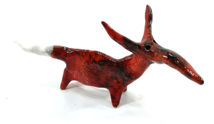 Sculpture titled "FOX VI" by Aare Freimann, Original Artwork, Ceramics