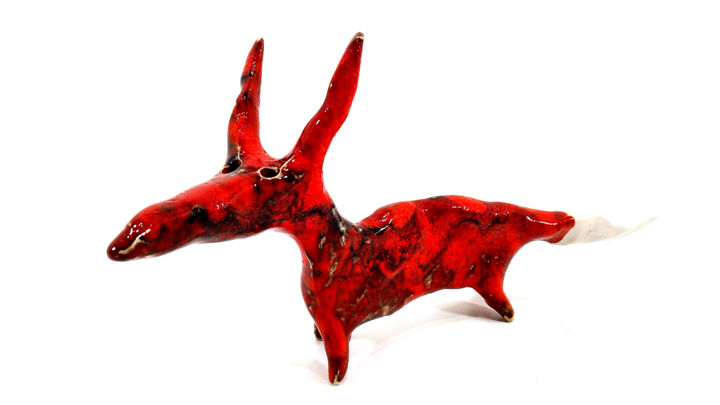 Sculpture titled "FOX XI" by Aare Freimann, Original Artwork, Ceramics