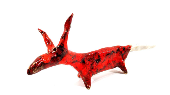Sculpture titled "FOX XIII" by Aare Freimann, Original Artwork, Ceramics