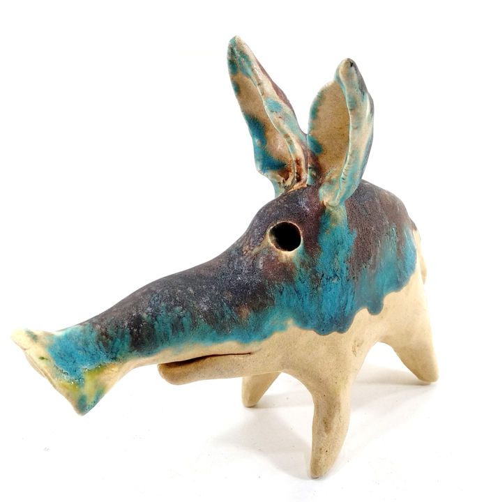 Sculpture titled "PIGGY XVI" by Aare Freimann, Original Artwork, Ceramics