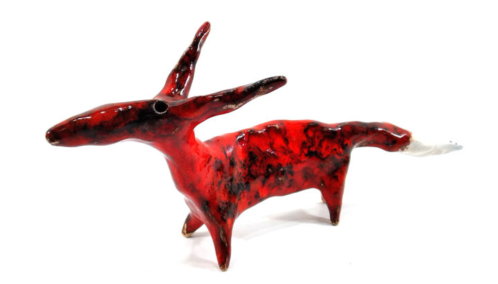 Sculpture titled "FOX XXIII" by Aare Freimann, Original Artwork, Ceramics