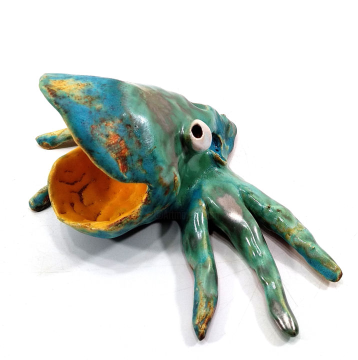 Sculpture titled "FROG XIV" by Aare Freimann, Original Artwork, Ceramics