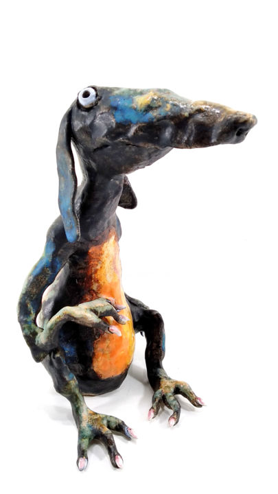 Skulptur mit dem Titel "OSWALD IX" von Aare Freimann, Original-Kunstwerk, Keramik