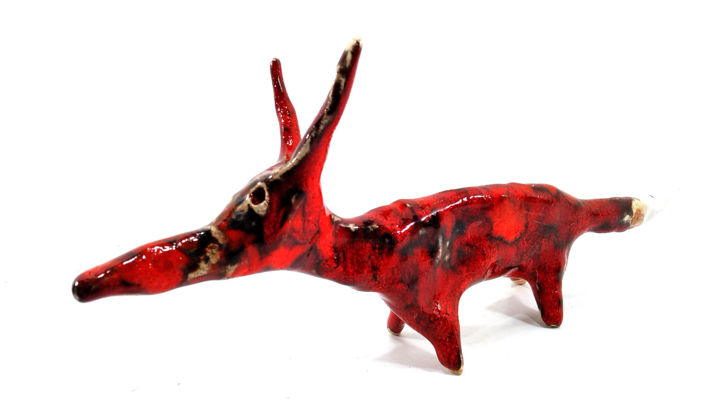 Sculpture titled "FOX XXXI" by Aare Freimann, Original Artwork, Ceramics