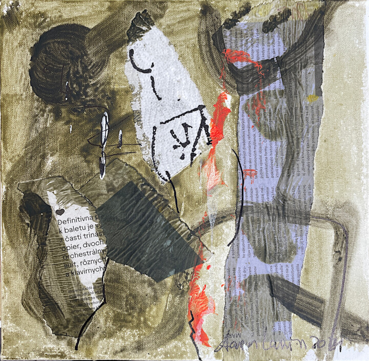 제목이 "Black Abstraction"인 미술작품 Aaron Labin (Grogoryan)로, 원작, 아크릴 목재 패널에 장착됨