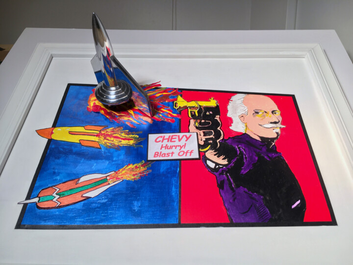 Painting titled "Modern Comics Flash…" by Larry Aarons, Original Artwork, Acrylic Mounted on Wood Stretcher frame