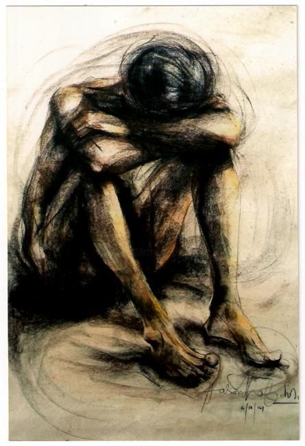 图画 标题为“depression I” 由Aaron Thokchom, 原创艺术品