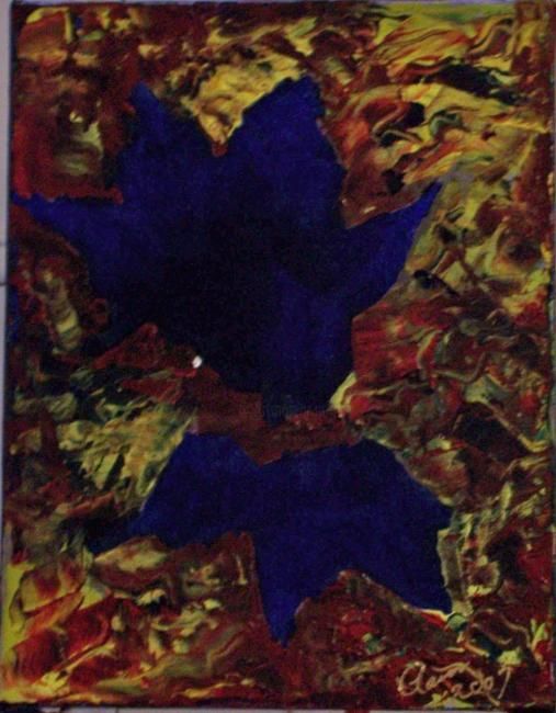 Painting titled "Blue Autumn Leaves" by Paganson, Original Artwork