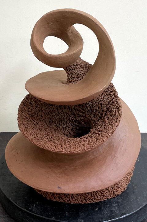Sculpture titled "Wave of Rhythm" by Aarti Gupta Bhadauria, Original Artwork, Terra cotta