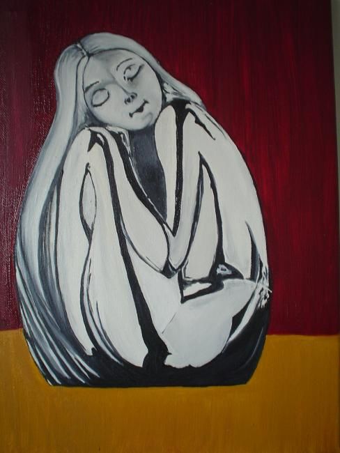 Картина под названием "Silver Angel" - Aarti Kataria, Подлинное произведение искусства, Масло