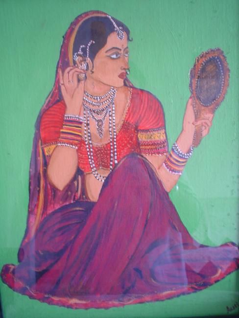 Картина под названием "Shringar" - Aarti Kataria, Подлинное произведение искусства, Масло
