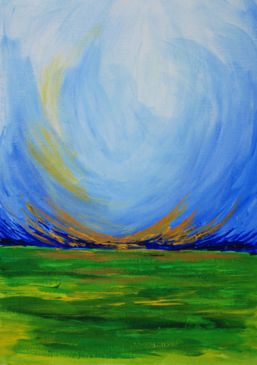 Painting titled "Early morning" by Aash, Original Artwork, Acrylic