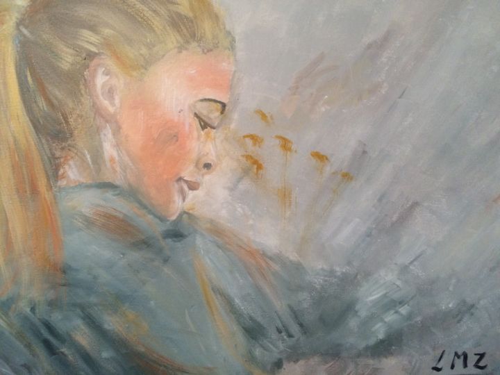 Pintura intitulada "l'indécise" por Leila Zarif, Obras de arte originais, Acrílico
