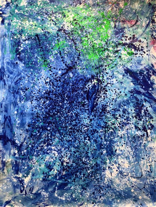 Pintura intitulada "Water Crystals" por Aatmica Ojha, Obras de arte originais, Acrílico