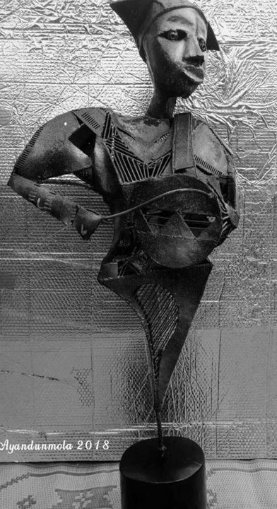 Sculpture intitulée "Onilu" par Ayanade, Œuvre d'art originale, Métaux