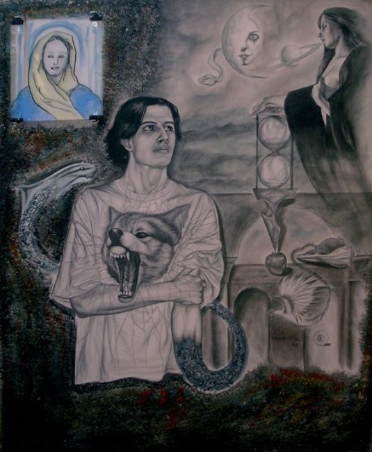 Painting titled "Mi peor enemigo" by Roberto Martínez, Original Artwork
