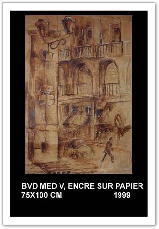 Painting titled "bvd Med V casablanc…" by El Abbas El Abed, Original Artwork